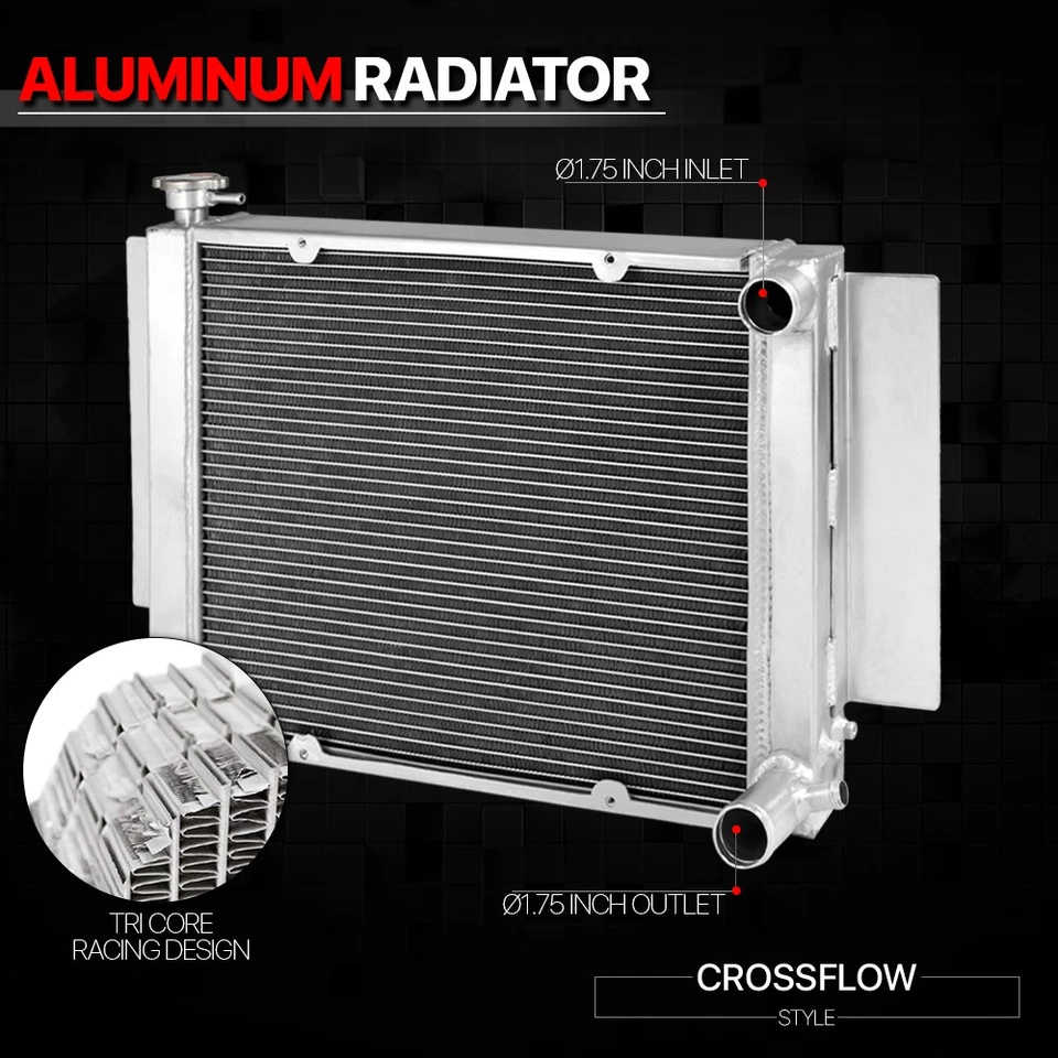 Aluminum 3 Row Performance Radiator for 71-82 Mazda RX2/RX3/RX4/RX7 SA/FB S1 S2 - Image 2 of 4