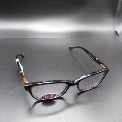 Jenny Lynn Delightful Eyeglass Frames Women's Black Tortoise Cat Eye 52-16-135