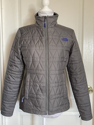 The Northface Grey Blue Puffer ThermaBall Trekker Jacket Women's S Lightweight