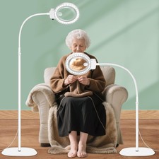 10X 30X Large Magnifying Glass with Light and Stand,36 LED Flexible Gooseneck...