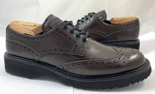 PRADA Milano Women's 9.5 39.5 Chunky Derby Oxford Wingtip Shoes Brown Reg $845