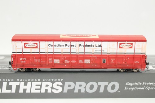 Coche de caja Walthers Proto escala HO CFPX Canfor 56' Thrall todas las puertas #4638 desgastado | Zustand: Used