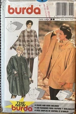 Easy Burda 3324 LOOSE FITTING CAPE sewing pattern 8-10-12-14-16-18-20-22 UNCUT