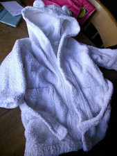The Little White Company girls boys towelling robe gown age 6-12 months - SALE