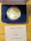 UNCIRCULATED  1988 $1 AMERICAN SILVER EAGLE IN RING BOX + OUTTER BOX