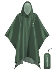 Hooded Rain Poncho, Adult Unisex, TPU IP8000mm Waterproof, Reusable, Hiking