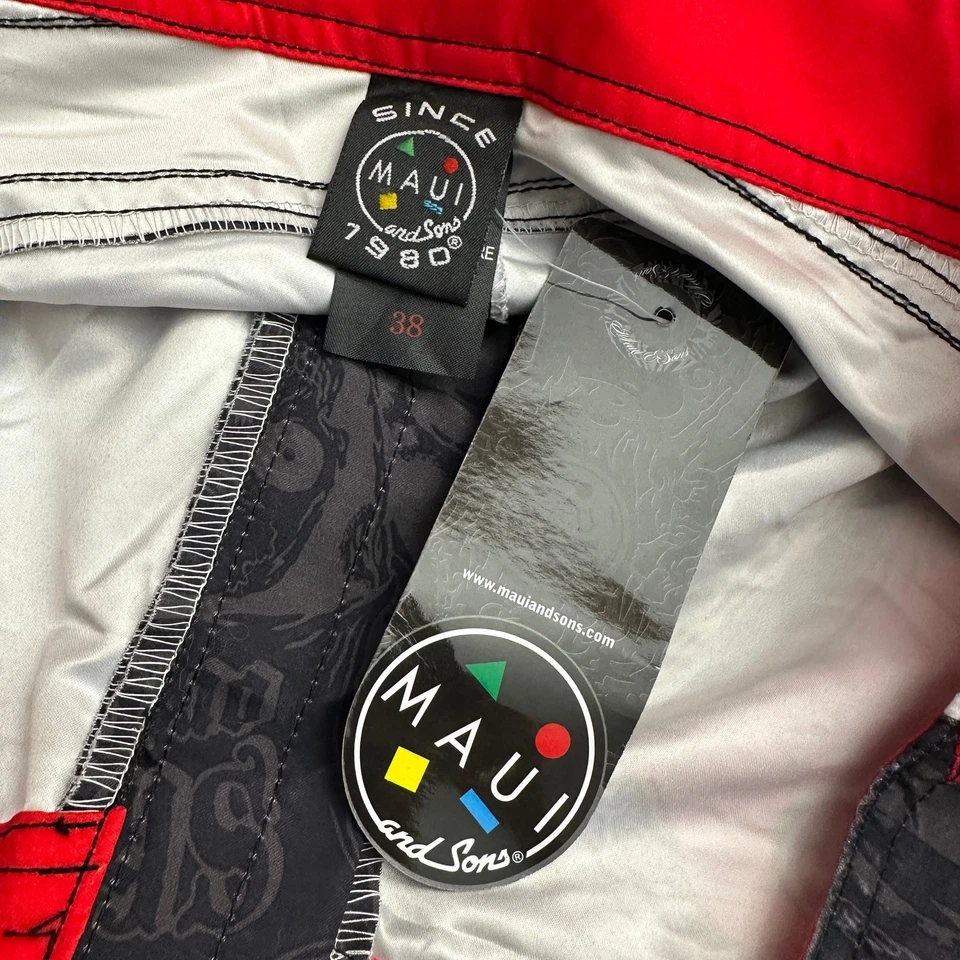 Shorts Maui Sons Masculino Tamanho 38 Skate or Die Gráfico Skatista Board Shorts Y2K Grunge - Imagem 3 de 4