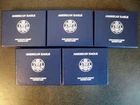 2010 AMERICAN SILVER EAGLES - SET of FIVE