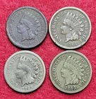 1860 1862 1863 IHP Indian Head 1c One Cent VF Very Fine Lot of 4