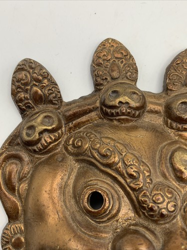 Vintage Nazar Battu Buddhist Mask Metal Wall Hanging - Picture 5 of 13