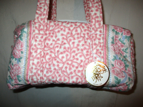 Borsone a tracolla vintage anni 90 Vera Bradley rosa Delft borsone borsone fondo di magazzino