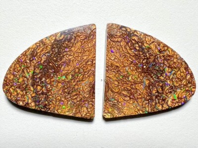 Superb Split Pair * 44ct Natural Australian Solid Yowah Boulder Opals * Videos