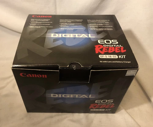 Canon EOS Rebel DSLR Kamera 6,3 MP mit Objektiv Kit EF-S 18-55 IS leicht gebraucht