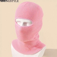 Winter Ski Mask 1 Hole Knitted Skull Balaclava Beanie Hat Men Outdoor Sports Cap