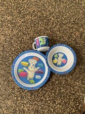 New Vintage Rare Pillsbury Doughboy 3 pc. Child's Dish Set Plate Bowl Cup 2000