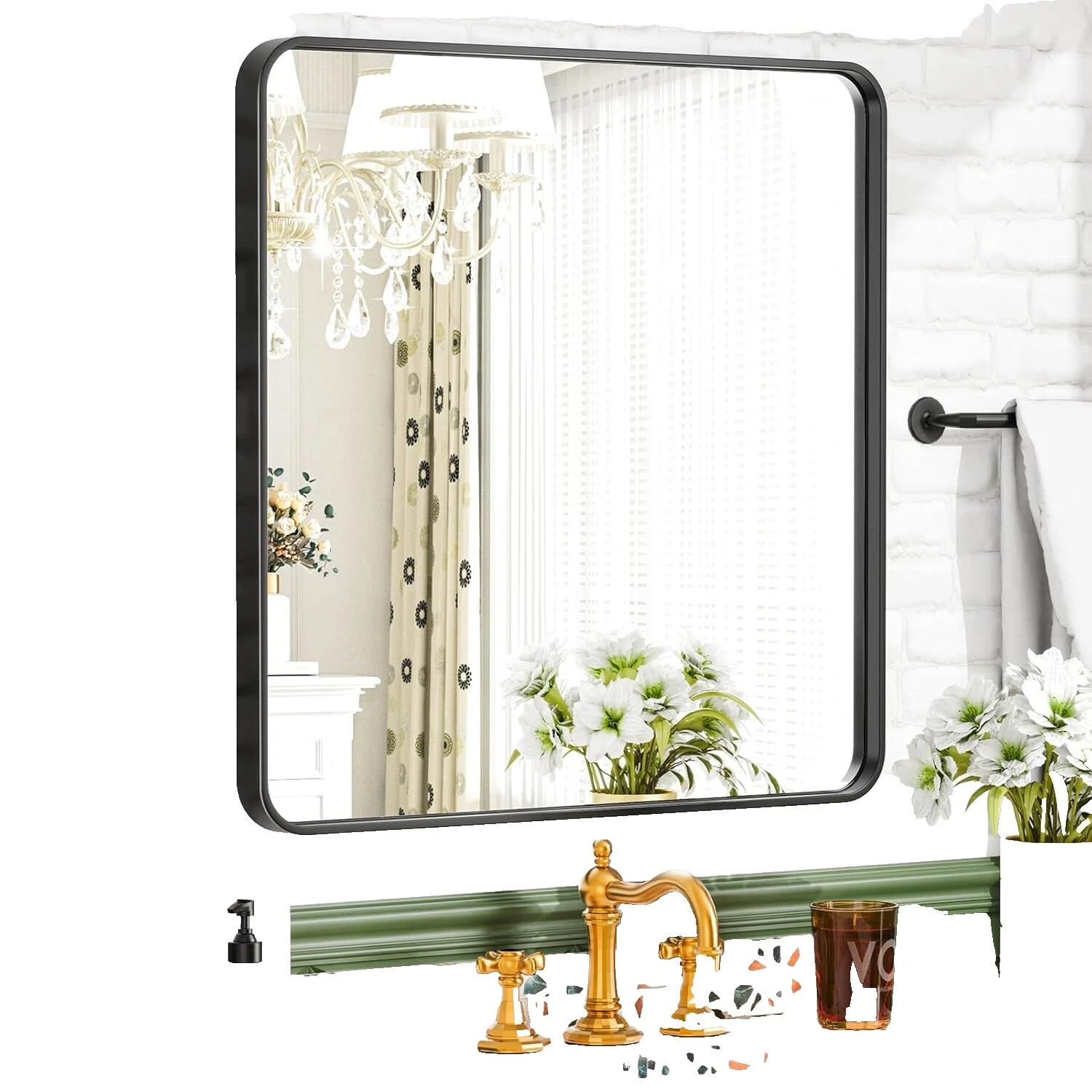 Marco de Aluminio Redondo Espejos Decoración para el hogar moderno