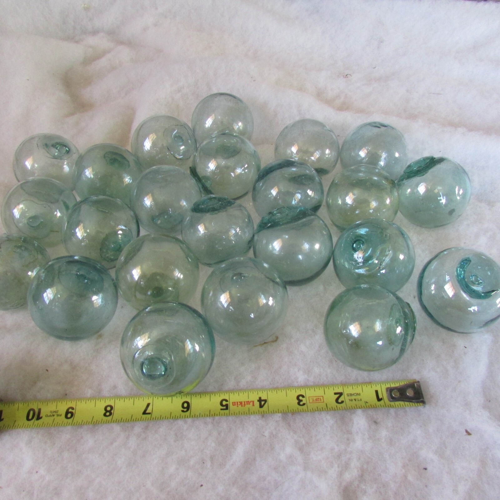 Set Of 2 Vintage Japanese Aqua Glass Fishing Floats 2" Buoy Balls eBay