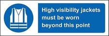 Mandatory signs High visibility jackets must be worn Safety sign