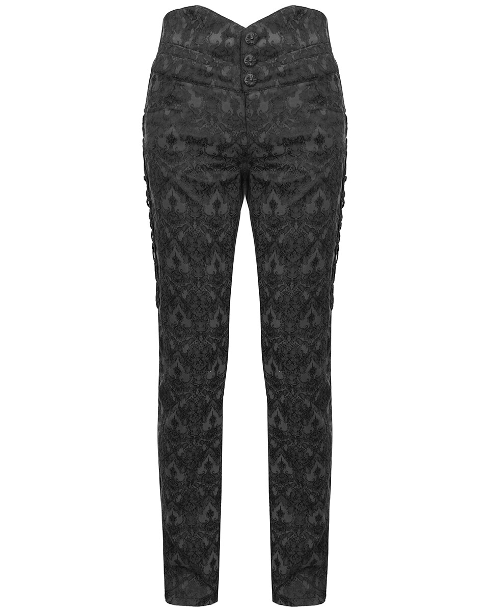 【極美品】60s Vintage Bespoke Black Trousers Men's Obscura Trousers Pants Steampunk Black Brocade Vintage
