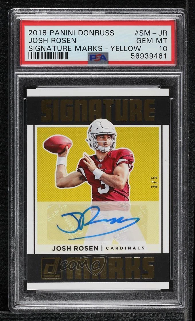 Josh Rosen Panini Donruss Signature Marks #SMJR Yellow