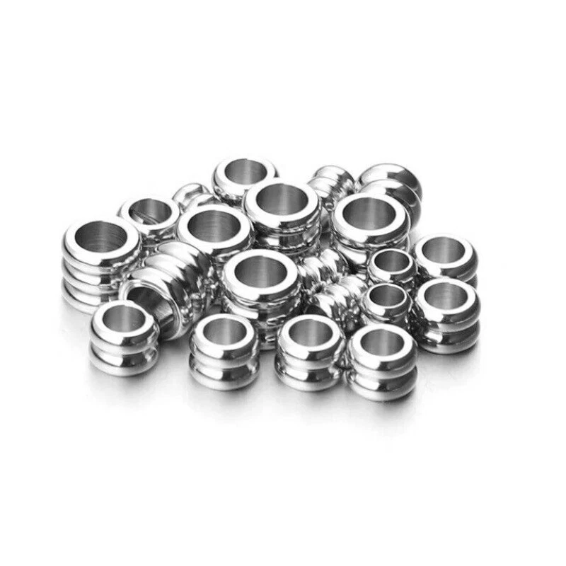 3MM-5MM EDELSTAHL SPACER PERLEN CHARM ARMBAND BASTELN SILBER KUGEL ZWISCHENPERLE - Bild 4 von 4