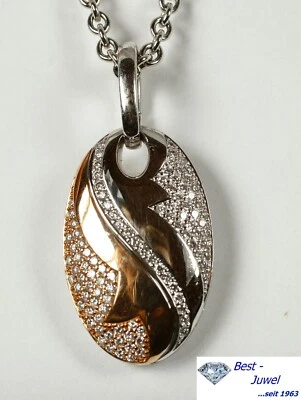 Wunderschöner Anhänger , 14 Karat, 585 Weißgold und Rotgold Brillant 0,90ct. - Bild 1 von 4