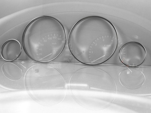 For Seat Alhambra 1996-2000 Polished Aluminum Dashboard Trim Cluster Rings 4pcs - Picture 3 of 10