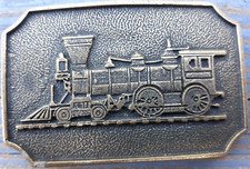 belt buckle BTS solid brass steam engine train engine General 