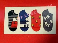 PEANUTS Seasonal Kids Snoopy Collection christmas 4 Pack No Show Socks Size 4-10