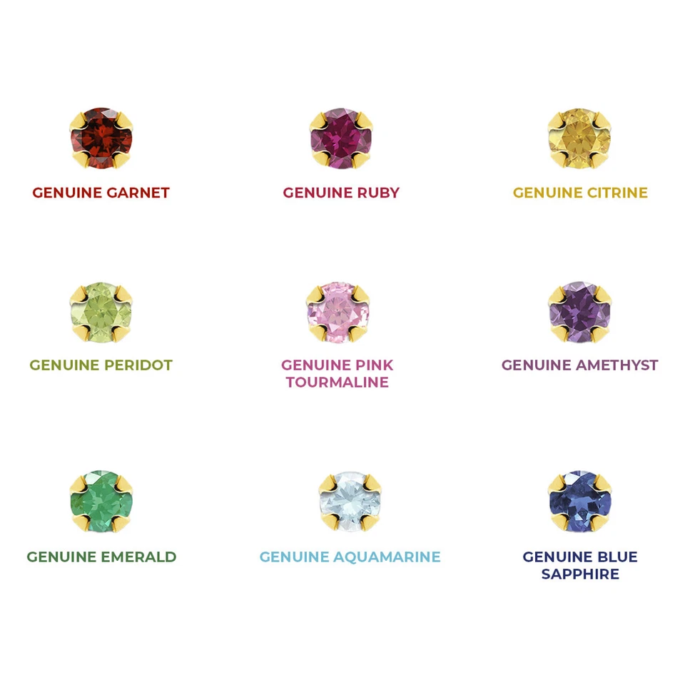 Juego de puntas de oro macizo de 14K 22G de 2 mm gemas preciosas anillo de hueso de nariz de 6 mm Foto 3 de 4