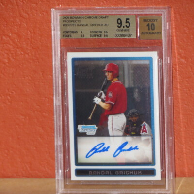 2009 Bowman Chrome Draft Prospects Randal Grichuk Auto Card BGS 9.5 Auto 10.