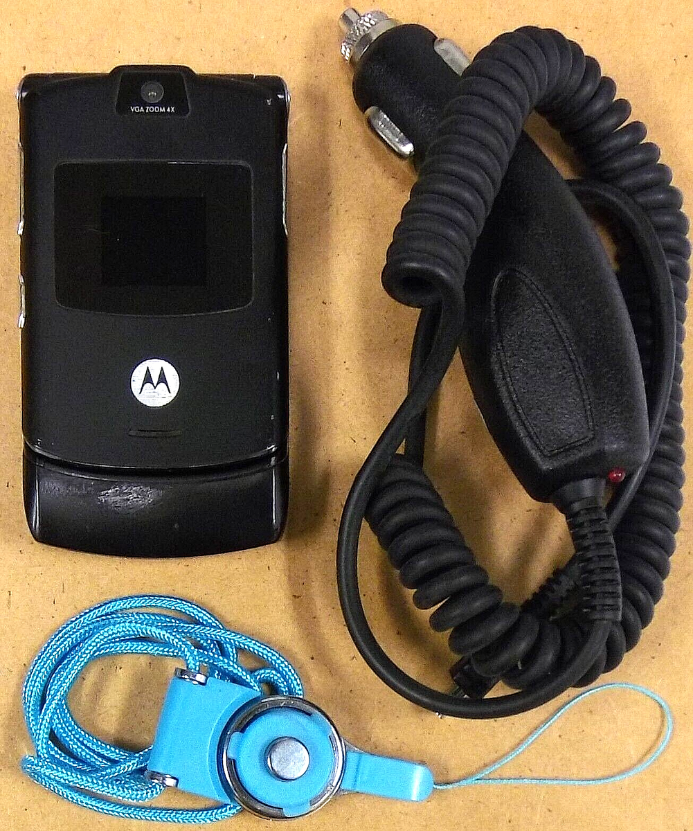 Motorola RAZR V3 - Black ( AT&T / Cingular ) Cellular Flip Phone