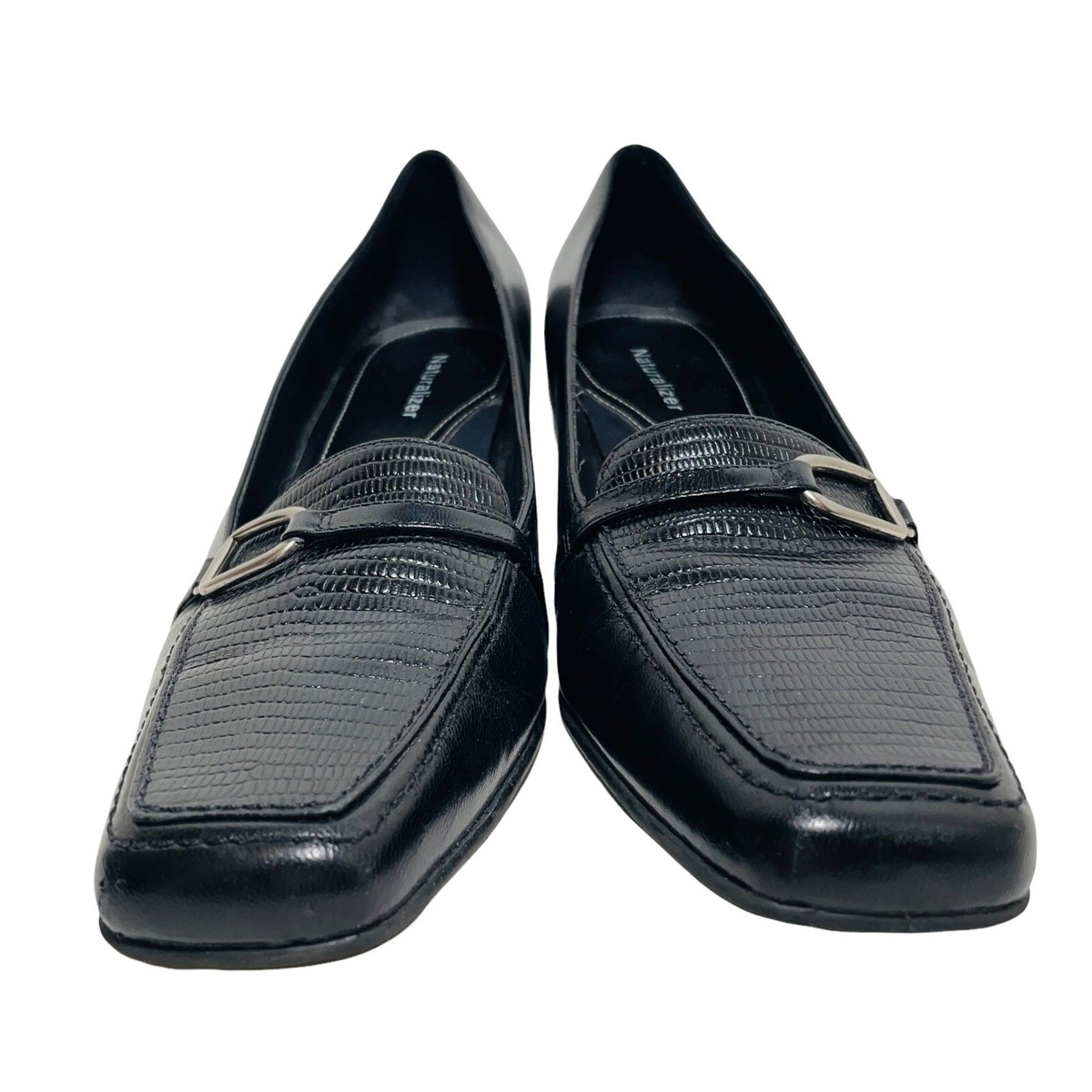 Naturalizer Janna Black Leather Slip-On Shoes Women's 8N