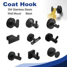 Coat Robe Hooks Stainless Wall Mount Door Hanger Bathroom Towel Black Multi-Type