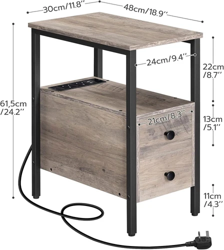 HOOBRO Beistelltisch Nachttisch 2 Schubladen Nachttisch 30 x 48 x 61,5 cm - Bild 24 von 29