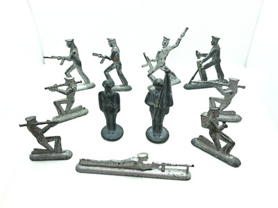 11er Set Zinnsoldaten UdSSR Sowjetische Armee Retro Figur Militär 70er Geschütz Army