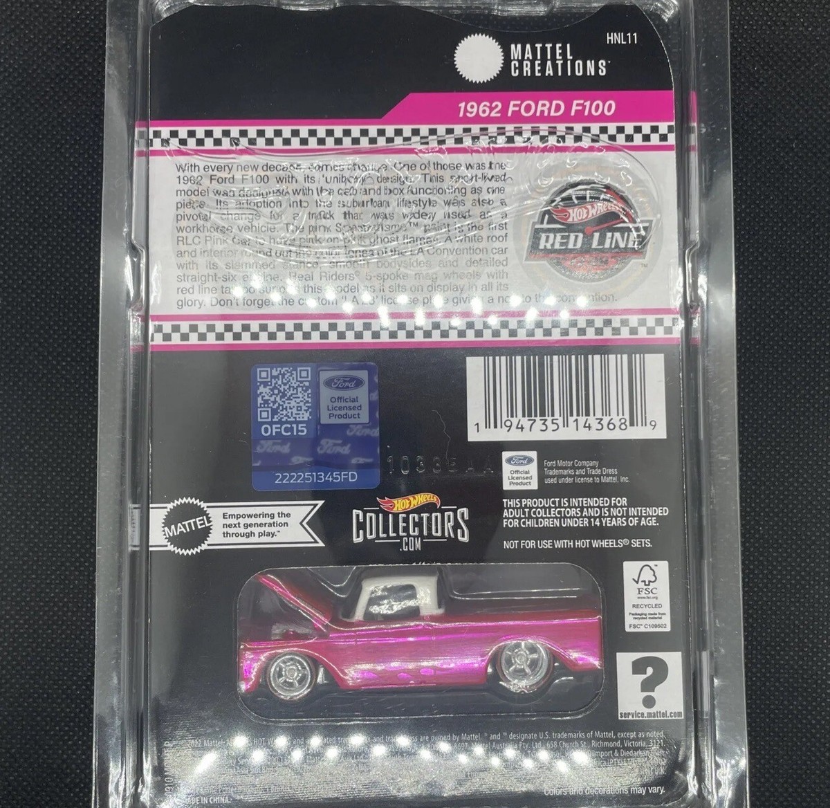 Hotwheels rlc f100 ford コンベンションモデル RLC Exclusive 1962 Ford F100 – Mattel Creations