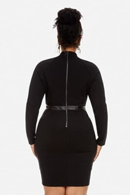 Fashion To Figure Women's Ivy Mock Neck Faux Leather Dress Black Plus Size 0 | eBay Fashion To Figure Women's Ivy Mock Neck Faux Leather Dress Black Plus Size 0 | eBay
