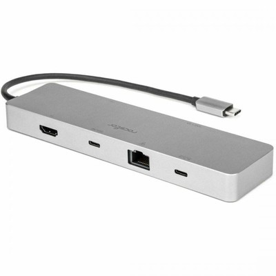 Rocstor Y10A322-S1 Premium Usb-c 6-in-1 Dual Display Multiport - Usb C To Hdmi