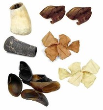 25 Bulk Treat Packs Heavy Duty Dog Chew Rawhide Knee Caps Hooves Horns or Bones