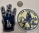 2-Los Angeles Dodgers embroidered iron on patches  3.5” X  3.5” & 4” H X 2”W