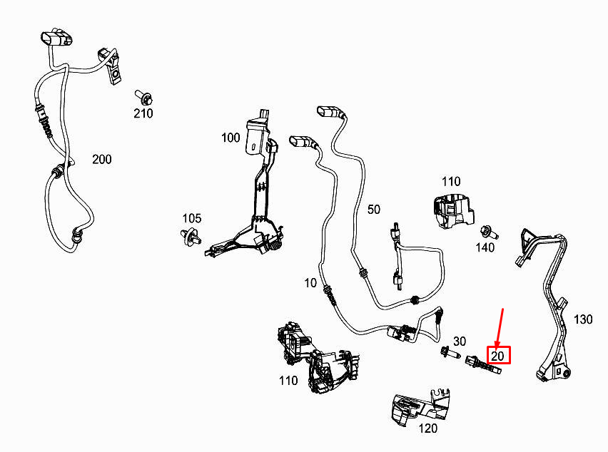 MERCEDES-BENZ E W213 Front Axle Rpm Sensor A2139052104