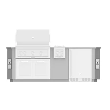 Hestan GESS08 98 Inch Wide Outdoor Living Suite with Stainless Steel Countertop