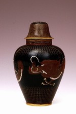 Meiji Japanese Early Namikawa Style Dragon Cloisonne Enamel Covered Jar Vase Pot