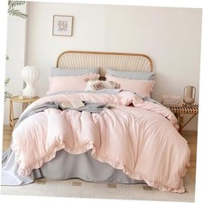 Soft Fluffy Comforter Set 3PCS 1 Ruffled Blush Comforter Set Queen Blush Pink