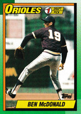 1990 TOPPS / BEN MCDONALD ROOKIE CARD. rookie card picture