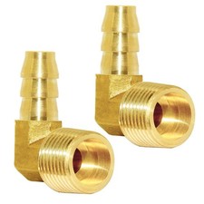 Joywayus Brass Hose Fitting,90 Degree 3/8" Barb x NPT Male,