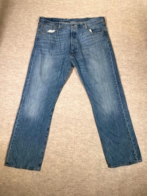 Levis 501 Original Fit Jeans Mens 40x30 Blue Denim High Rise Cotton Straight Leg