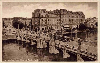 Strassenbahn Tramway-- Amsterdam Hooge Sluis met Amstel Hotel