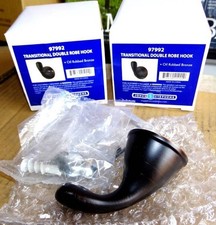 Lot of 2 Jones Stephens 97992 Transitional Double Robe Hooks   Oil Rubbed Bronze